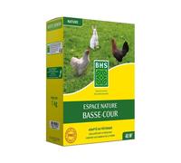 BHS Gazon Espace Nature Basse Cour - 1kg - 40 m² - Riche en Protéine Destiné Au Bien-Etre Des Animaux En Extérieur - Implantation Rapide Et Homogène ENBC1