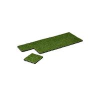 Outsunny Gazon synthétique Artificiel Set de 10 Dalles Carreaux 30 x 30 cm épaisseur Confort 3 cm à emboîter Vert