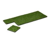 Gazon synthétique artificiel set de 10 dalles carreaux 30 x 30 cm épaisseur confort 3 cm à emboîter vert Vert