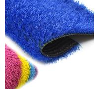 Gazon Synthétique Haute Résistance for Intérieur Et Extérieur Usage Commercial - Absorption Des Chocs 3Cm Aspect Réaliste Dimensions Personnalisables (magasin, Événement, Piscine)(Blue,59x118IN)