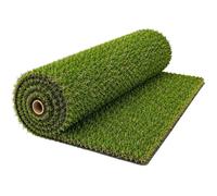 Gazon synthétique premium - TERRE JARDIN - 18 mm - 1 x 4 m - 14700 points/m² - 7000 DTEX - Double support latex SBR