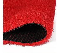 Gazon synthétique rouge artificiel avec trous de drainage pour intérieur/extérieur 2,5 cm de hauteur
