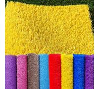 Gazon Synthétique Sans Entretien for Intérieur Et Extérieur - Découpe Facile À La Longueur Souhaitée, Rembourrage De 3 Cm Dos Antidérapant (Balcon, Escaliers, Aire Jeux)(Yellow,59x157IN)