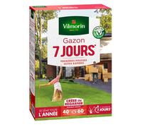 Gazon - Vilmorin - Gazon 7 jours - 1 kg + Gazon Japonais - 4 m² - Mélange de fleurs