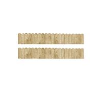 2x Rouleaux de Bordure 120 cm Bois de Pin Imprégné Gazon Pelouse Bord vidaXL