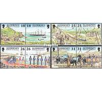GB - Alderney 108-115 Couples (complète.Edition.) Neuf avec Gomme Originale ** MNH 1997 Développement (Timbres pour Les collectionneurs) vehicules sur Rails/funiculaire
