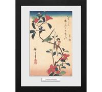 Gb Eye Hiroshige Impression Encadrée Oeil Blanc Et Titmouse Japonais 30 X 40 Cm