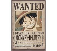 GB Eye - Poster ONE PIECE Chibi Wanted Luffy - Produit Officiel - Format 52 x 38 cm - Papier Laminé Haute Qualité - Affiche Prime Pirate