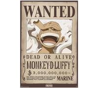 GB Eye - Poster ONE PIECE Wanted Luffy Wano - Produit Officiel - Format Maxi 91,5 x 61 cm - Papier Laminé - Affiche Collector Manga