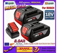 GBA 18V 100% Original pour Bosch 18V 6Ah batterie Rechargeable adaptée à l'outil BAT622 BAT618G batterie d'alimentation haute puissance 10C 8.0AHx2-ChargerX1
