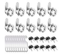 GBACHOOSE 10 Pièces Serrure Boite aux Lettres 16mm, Barillet Boite aux Lettres, Serrure Boite aux Lettres Ptt Agréé, Serrure Meuble avec 2 Plaques de Serrure Différentes et 2 Clés
