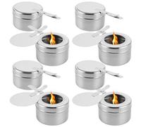 GBACHOOSE 8 Pièces Récipients à Pâte Combustible, Réchaud Fondue Brûleur à Alcool, Brûleur Chafing Dish en Acier Inoxydable, Récipients à Pâte Combustible pour Buffet, Fondue, Camping