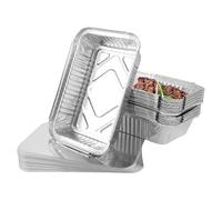 GBACHOOSE Lot de 100 Barquette Aluminium avec Couvercle 800 ml, Plat Aluminium Jetable 21 x 14 x 5 cm - Pour cuire, rôtir, cuisiner, stocker, griller, emporter