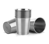 GBACHOOSE Lot de 15 gobelets à bière en acier inoxydable, incassables, réutilisables et empilables pour le camping, la randonnée, les activités intérieures et extérieures, 230 ml