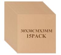 GBACHOOSE Lot de 15 panneaux MDF 300 x 30 x 3 mm, Planche Bois, Plaque de contreplaqué, Pour travaux manuels, contreplaqué de peuplier 3 mm, panneau MDF pour scie à chantourner, Découpe laser