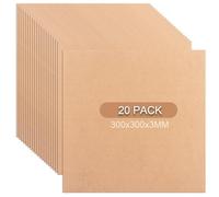 GBACHOOSE Lot de 15 panneaux MDF 300 x 30 x 3 mm, Planche Bois, Plaque de contreplaqué, Pour travaux manuels, contreplaqué de peuplier 3 mm, panneau MDF pour scie à chantourner, Découpe laser