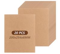 GBACHOOSE Lot de 20 plaques en bois MDF 6 mm 200 x 254 mm pour scie à chantourner, pyrogravure, modélisation, découpe