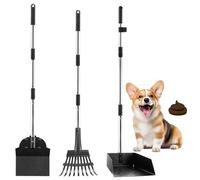 GBACHOOSE Lot de 3 pelles à déjections canines - Avec manche long - Pour le jardin