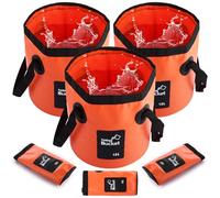 GBACHOOSE Lot de 3 seaux à eau pliables de 12 L, seau pliable portable en PVC multifonction pour le camping, les voyages, la randonnée, la pêche, le jardinage, le lavage de voiture