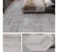 GBACHOOSE Lot de 40 revêtements de sol en PVC - 30 x 30 cm - Carreaux adhésifs - 3,6 m² - Sol en vinyle - Autocollant - Épaisseur : 1,3 mm - Carreaux autocollants - Gris - Pour salon, cuisine, chambre