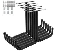 GBACHOOSE Lot de 6 Crochet Garage en métal, Rangement Plafond Garage pour charges lourdes - Pour vélo, bois, échelle, canne à pêche et équipements de sport tels que ski, planche de surf