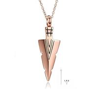 GBAFGLC Collier urne en forme de tête de flèche pour cendres - Bijoux funéraires avec pendentif en forme de pointe de flèche - Bijou souvenir pour vos proches avec outil de remplissage, taille unique