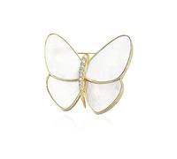 GBAHFY Broche papillon en perles dorées élégantes pour mariage, banquet, anniversaire de mariage, pour femme et fille, Acrylique Acier inoxydable, N/C