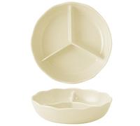 GBASDXU Assiettes à portions, Assiette En Porcelaine Divisée Avec Séparation À 3 Compartiments, Bol De Petit-déjeuner, Plateau De Dîner for Une Alimentation Rationnelle, 1 Paquet