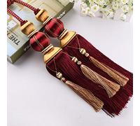 GBASDXU Attaches de Rideaux for Rideaux, 1 Paire d'embrasses à Pampilles européennes de Luxe, élégantes, Doubles Boules tressées, retenue de draperie, décoration de la Maison,