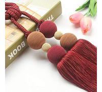 GBASDXU Attaches de Rideaux for Rideaux, Pompon de Rideau, Boules tressées de Couleur Unie, Accessoires, Pompons Suspendus Rouges
