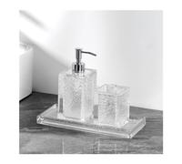 GBASDXU Distributeurs de lotion, Distributeur de savon 3 pièces, ensemble d'accessoires de salle de bains en résine, comprenant un organisateur de cure-dents et des distributeurs de plateaux