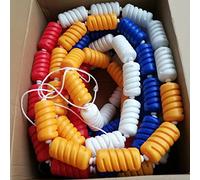 GBASDXU Ligne de Couloir de Natation, Lignes De Flotteur De Boule De Bouée De Piscine avec 2 Crochets en Acier, Voie Bleue/Blanche/Jaune/Rouge À Diviser, Corde De Séparation De 1 À 10 M De Long