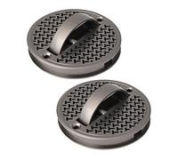 GBASDXU Poignée encastrée, Poignée Invisible encastrée, anneaux de meubles, poignées d'armoire, tiroirs, boutons ronds en alliage de Zinc, 2 pièces(Black)