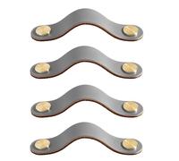 GBASDXU Poignées en cuir, Poignée en cuir de couleur for porte d'armoire, paquet de 4, Anti-Collision, joli tiroir de garde-robe