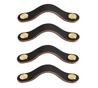 GBASDXU Poignées en cuir, Poignée en cuir de couleur for porte d'armoire, paquet de 4, Anti-Collision, joli tiroir de garde-robe