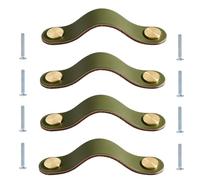 GBASDXU Poignées en cuir, Poignée en cuir de couleur for porte d'armoire, paquet de 4, Anti-Collision, joli tiroir de garde-robe