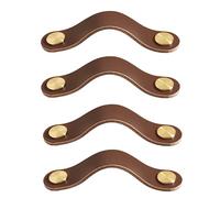 GBASDXU Poignées en cuir, Poignée en cuir de couleur for porte d'armoire, paquet de 4, Anti-Collision, joli tiroir de garde-robe