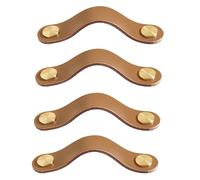 GBASDXU Poignées en cuir, Poignée en cuir de couleur for porte d'armoire, paquet de 4, Anti-Collision, joli tiroir de garde-robe