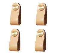 GBASDXU Poignées en cuir, Poignée en cuir de couleur for porte d'armoire, paquet de 4, Anti-Collision, joli tiroir de garde-robe