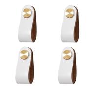 GBASDXU Poignées en cuir, Poignée en cuir de couleur for porte d'armoire, paquet de 4, Anti-Collision, joli tiroir de garde-robe