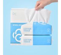 GBB Lot de 3 serviettes jetables en coton extra épaisses pour le visage - Lingettes humides et sèches - Non pelucheuses - Pour peau sensible, soins de bébé, démaquillage, nettoyage de surface
