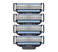 Gbbazu Lames de rasage pour hommes pour lames de rasage mach3 lames de rechange pour lames de rasage manuelles 3 lames de rasage en acier pour hommes rasage lisse pour Gillette mach3 (4 Pcs)