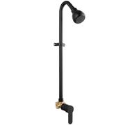 GBBNE Kit de douche d'extérieur avec robinet de douche extérieur avec poignée unique pour le jardin, avec pomme de douche haute pression et valve, noir mat