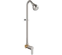 GBBNE Kit de douche extérieur, robinet de douche extérieur avec poignée unique pour jardin, avec pommeau de douche haute pression et valve, nickel brossé