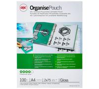 GBC A4+ 2x75 Micron Organise Gloss Laminating Pouches, Pack of 100, 41664E Pack