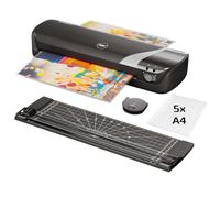 GBC Inspire+ - Set de Plastification 4-en-1 avec Plastifieuse A4 / Massicot / Arrondisseur d'Angle / Pochettes de Plastification A4, coloris Noir (4410036)