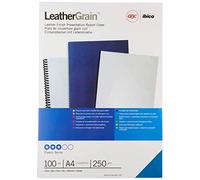 GBC LeatherGrain Pack de 100 Plats de Couverture 250 g/m2 Bleu