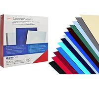 GBC LeatherGrain Pack de 100 Plats de Couverture 250 g/m2 Rouge Foncé