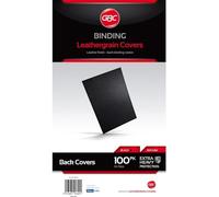 GBC LeatherGrain Pack de 100 Plats de couverture Noir