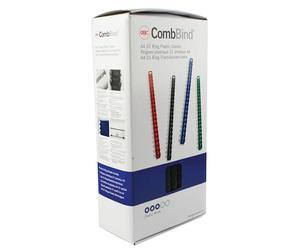 GBC | Lot de 100 Peignes Plastique CombBind A4 | 21 Anneaux | 12 mm | Reliure Modifiable | Ouverture à Plat | Jusqu’à 90 Feuilles | Pour Rapports Présentations Devoirs | Noir | 4028177
